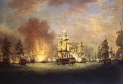 Richard Paton The Moonlight Battle off Cape St Vincent, 16 January 1780 oil painting on canvas